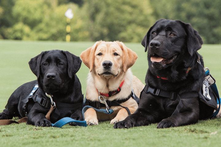 three_labs_sitting_in_grass